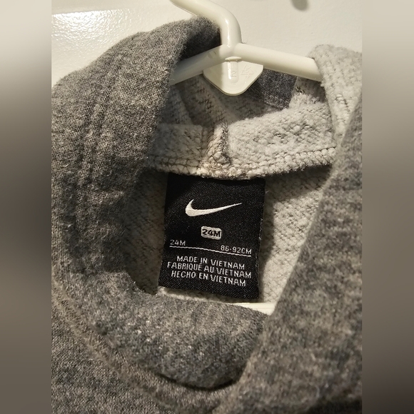 24M‎ Nike Gray Pullover Hoodie SwooshLogo Spring Fall Winter Athleisure Comfy - Picture 4 of 11